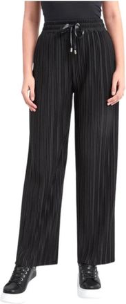 Liu Jo Wijde broek - Dames - Wijde Broeken - Zwart - L - Polyester - Broeken