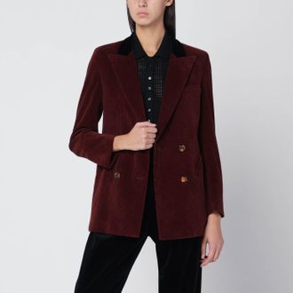 Blazé Milano Blazé Milano Blazer Classic Touch in Bordeaux Velvet