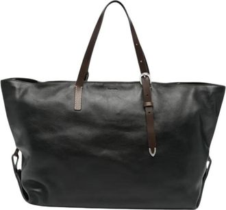 Paul Smith Leren Holdall - Heren - Shoppers - Zwart - ONE Size - Leer - Tassen