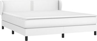vidaXL Vidaxl - Cama Box Spring Con Colch&oacute;n Cuero Sint&eacute;tico Blanco 180x200 Cm