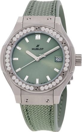 Hublot Classic Fusion Quartz Diamond Ladies Watch 581.NX.891G.NR.1104