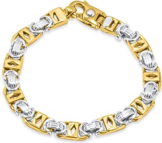 Pompeii3 Mens Designer Byzantine Link 14k Gold (45gram) or Platinum (73gram) 9mm Bracelet 8.5
