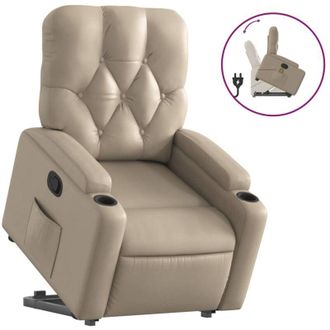 vidaXL Vidaxl - Sill&oacute;n Reclinable Elevable Cuero Artificial Color Capuchino
