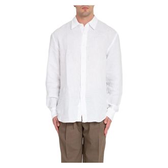 Costumein Linnen shirt in wit - Heren - Zakelijke Overhemden - Wit - S - Linnen - Overhemden
