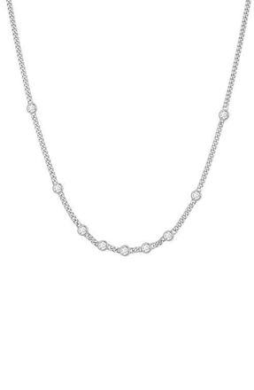 Ania Haie Bezel Cubic Zirconia Station Necklace in Silver at Nordstrom