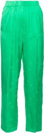Forte_Forte straight-leg jacquard trousers - women - Viscose - III - Green