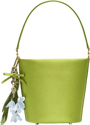 Self Portrait Tassen, Dames, Groen, ONE Size, Polyester, Satin Bucket Bag