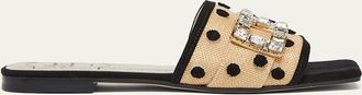 Roger Vivier Tres Vivier Dots Flat Slide Sandals