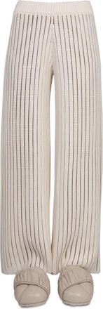 Fabiana Filippi Wide Leg Cotton Nylon Trousers - Ivory