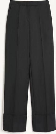 Valentino Pantaloni In Lana Vergine Donna NERO 36