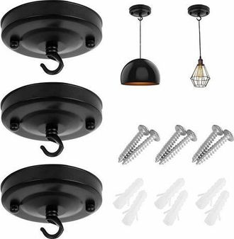 OEM Gancho Para Roseta De Techo, 3 Piezas De Placa De Techo Para Candelabros/cestas De Flores, Placa De Techo Vintage Para Candelabro Con Tornillos A Jueg