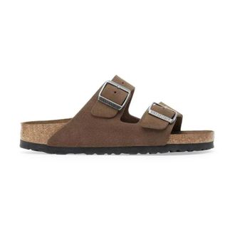 Birkenstock Sliders, male, Brown, Size: 6 US Arizona Soft Footbed
