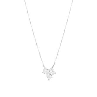 SHYMI Three Fancy Shape Stone Necklace -.925 Sterling Silver, 14k Gold-Plated - Rhodium Plated, Cubic Zirconia, Adjustable Chain