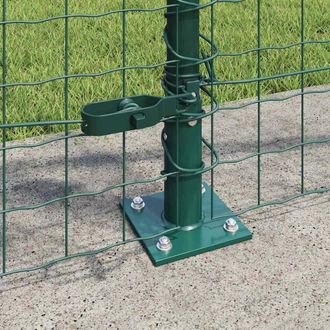 Berkfield Home Green Fence Posts Set of 52 Green Powder-Coated Steel