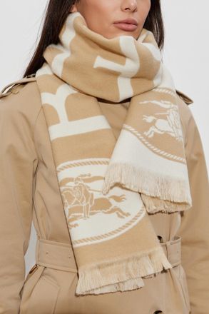 Burberry Wool Scarf, Unisex, Beige