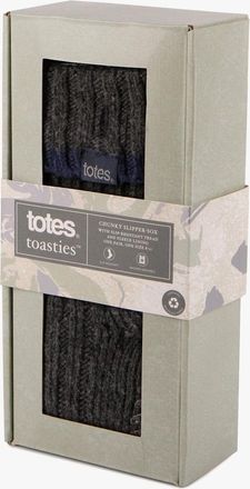 Totes Mens Totes Toasties 3252J RECYCLED CHUNKY SLIPPER SOCK Mens Thermal Socks Grey - Size: 2.5/3/3.5/4/12.5/12/11.5/10.5/11/10/15.5/15/14.5/14/13.5/13/7