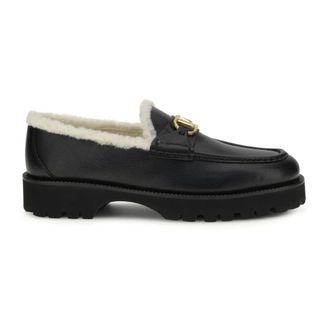 Valentino Garavani VLogo Fur Loafers - Heren - Schoenen - Zwart - Maat: 39 1/2 EU Leer
