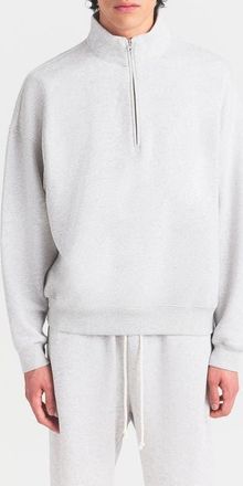 SKIMS Realxed Half Zip Pullover in Light Heather Grey at Nordstrom, Size Xx-Large