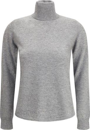 Max Mara Gray Wool Womens Turtleneck