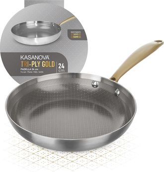 KASANOVA Padella 24 cm triplo strato Tri Ply - Gold