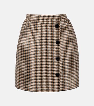 Valentino Houndstooth virgin wool miniskirt
