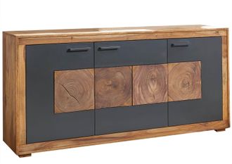Massivmoebel24 Credenza In Legno Di Sheesham / Palissandro 170x40x82 Marrone Tinto Turin 09
