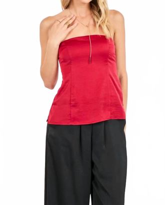 Sadie & Sage Romy Satin Tube Top In Red