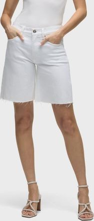 Hudson London Low-Rise Long Short in White at Nordstrom, Size 27 Eu