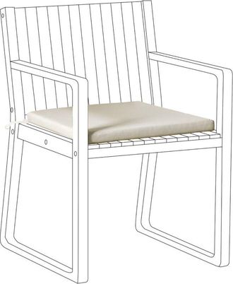 Beliani Beliani - Coj&iacute;n De Asiento Para Silla De Jard&iacute;n De Tela De Poli&eacute;ster Resistente A Los Rayos Uv Gris Pardo Sassari