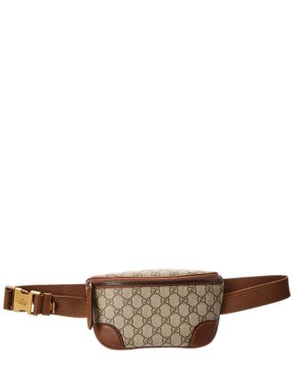 Gucci Gg Emblem Small Gg Supreme Canvas & Leather Belt Bag