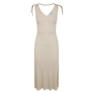 Elisabetta Franchi Midi Dresses, female, Beige, Size: S Midi Dresses