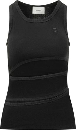 Coperni Spiral Tank Top - Dames - Tops zonder mouwen - Zwart - S - Katoen - Tops