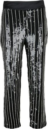 Elisabetta Franchi Wijde broek - Dames - Straight fit broeken - Zwart - XS - Polyester - Broeken
