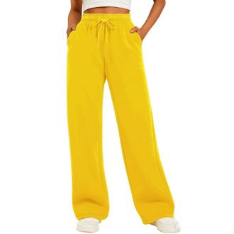 Generic Joggers for Women UK Womens Clothing Wide Leg Trousers Sweatpants Lounge Pants Tracksuit Bottoms Baggy Ladies Trousers Jogging Bottoms Fleece Lined St