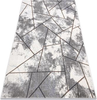 RugsX Alfombra Noble Moderna 1518 67 Vintage, Geom&eacute;trico - Structural Dos Niveles De Vell&oacute;n Crema / Gris Grey 140x190 Cm