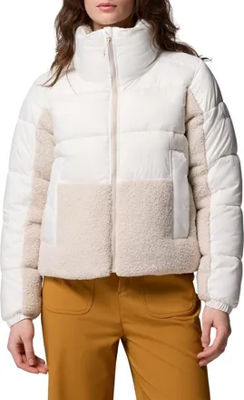 Columbia Leadbetter Point II Hybrid Crop Puffer Jacket in Sea Salt Dark Stone 125 at Nordstrom, Size X-Small