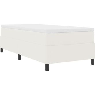 vidaXL Box Spring Bed Cream and White 90 x 200 cm Corduroy Fabric vidaXL