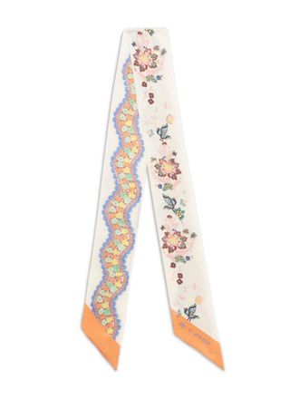 Etro floral-print silk scarf - women - Silk - One Size - Neutrals