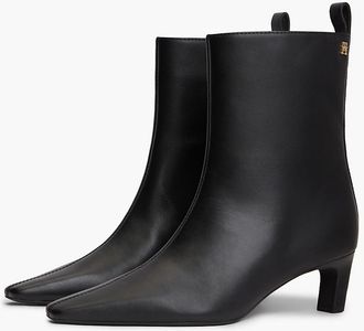Tommy Hilfiger Womens Leather Kitten-Heel Ankle Boot - Black - US 6.5 / EU 37