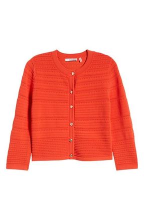 Elie Tahari The Alessandra Cardigan in Orange Dream at Nordstrom, Size X-Large