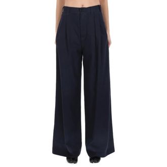 Maison Margiela Wide Trousers, female, Blue, Size: XL Wide Trousers