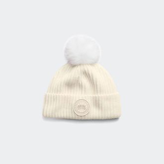 Canada Goose Cashmere Blend Pom Toque (Men, Linen, ONESIZE)
