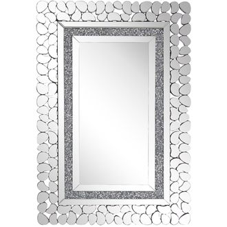Beliani Beliani - Espejo Colgante De Pared Rectangular Plateado 60 X 90 Cm Estilo Moderno Glamour Pabu