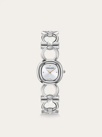 Ferragamo Donna Orologio Double Gancini Bianco