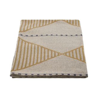 House Doctor Tela de algod&oacute;n blanca y amarilla 180x130