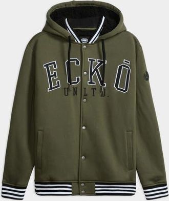 Ecko State faux shearling Varsity Jacket in Olive Green at Nordstrom, Size X-Large