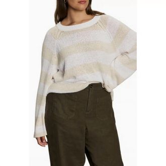 Sanctuary Textured Crew Sweater In White Cream