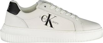 Calvin Klein Eco-Chic Witte Sneakers met Contrastdetails - Dames - Sneakers - Wit - 40 EU - Leer - Schoenen