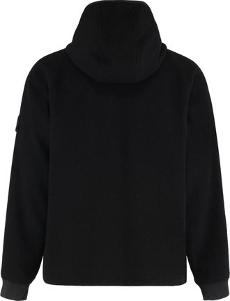 Stone Island Mens Hooded Jacket Wool And Nylon Black Bomber