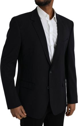 Dolce & Gabbana Mens Black Martini Single Breasted Coat Blazer Clothing